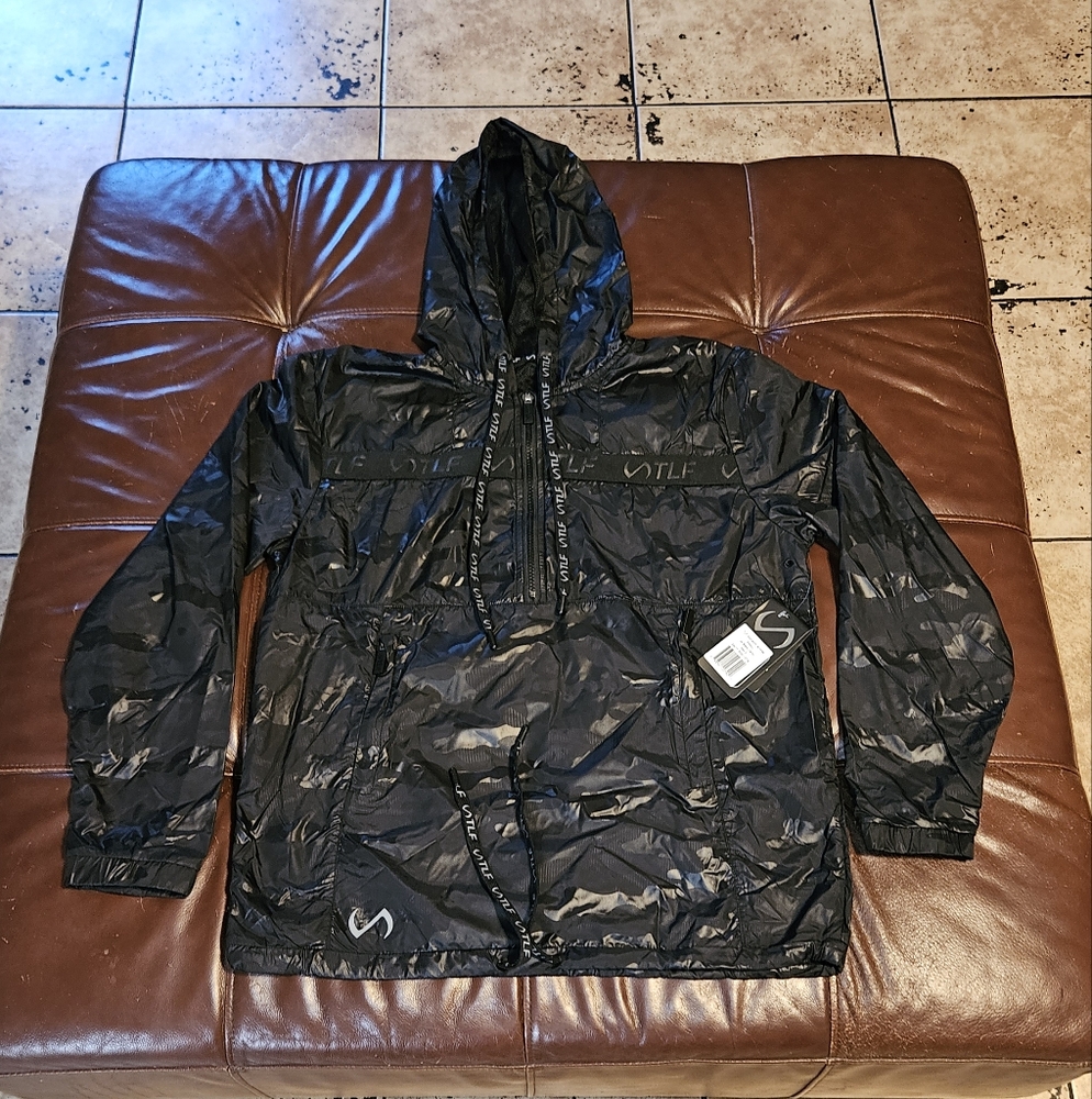 TLF Monarch Anorak Men's Jet Black Camo Hoodie